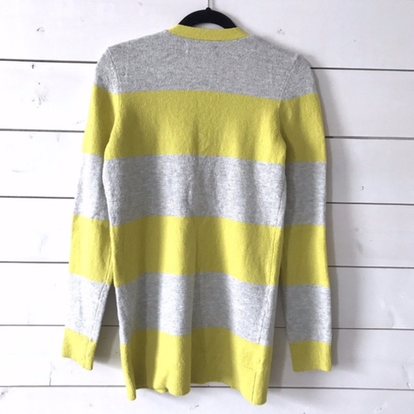 LOFT Gray Yellow Stripe Button Up Cardigan - Picture 5 of 5